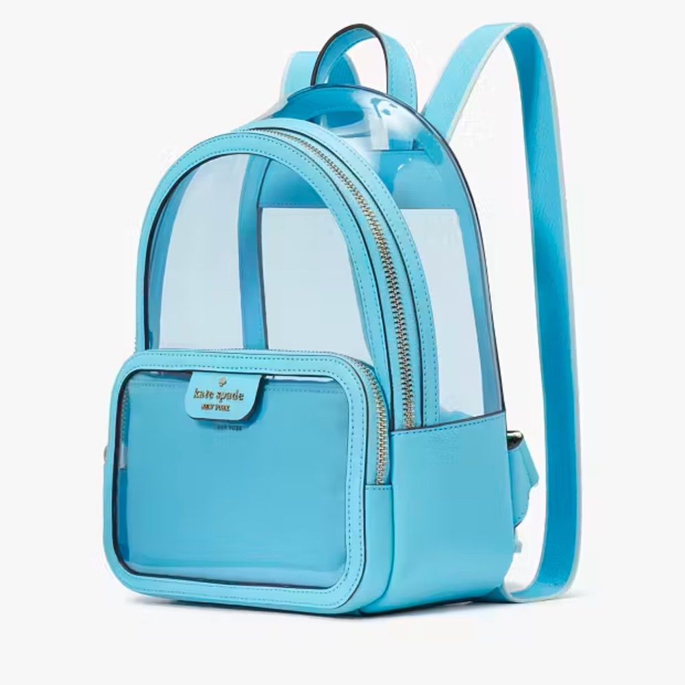 NWT Kate Spade Clare See Through Small Backpack 
Color Blue Agate Multi
